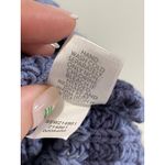 J Jill Sz XL Chucky Striped V Neck Sweater Blue 100% Cotton Cable Knit Cabincore Photo 4