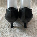 PREVATA Made in Italy‎ Black Stretch Fabric Leather Trim Kitten Heels Size 8.5 Photo 7