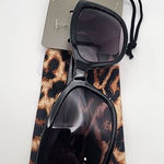 Falls Creek NWT  Black Sunglasses & Leopard Print Pouch Photo 0