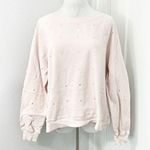 Wildfox Small Pink Long Sleeve Sweatshirt with Sparkling Rhinestone Studs Photo 0