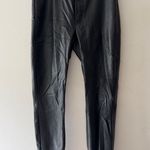 ZARA  Black Faux Leather Skinny Pants Zipper Split Bottom Photo 0