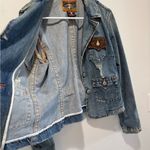 True Religion Y2K  Denim Jacket corduroy elbow patch women’s SZ L Retro Vintage Photo 12