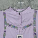 Chains of Buffalo Shirt Womens Small Purple Floral Embroidery Fairy Boho Peasant Photo 3