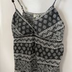 Vintage Y2K Mini Dress Babydoll Top Ruffles Striped Paisley Summer Boho Beach L Black Size L Photo 3