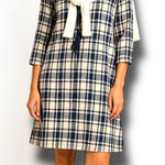 Madewell  Plaid Blue Tunic Dress Sz S Cottagecore Preppy Minimalist Academic Fall Photo 0