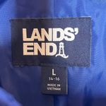 Lands' End  Women Large Quilted Puffer Vest Blue Full Zip Collar Photo 5