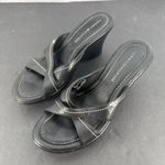 Tommy Hilfiger  Kerry Black Open Toe Platform Wedge Criss Cross Sandals Sz 7M Photo 1