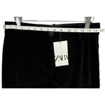 ZARA Velvet Pants Womens S Black Straight Leg Luxurious Soft Trouser Retro Chic Photo 3