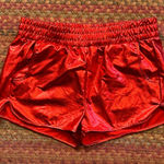 Spirit  HALLOWEEN RED SHINY PULL ON TRACK SHORTS COSTUME Photo 0