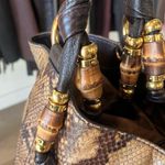 Gucci Genuine Python Extra Large Tote with Bamboo Beaded Tassels Photo 4