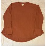 EUC UpWest Waffle Knit Long Sleeve Crewneck Top, Rust, Sz M Red Size M Photo 1