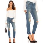 MOTHER Looker Ankle Fray Jeans Distressed Naughty Intentions Stretch 25 EUC Blue Photo 1