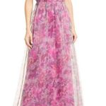 Lulus 💕💕 Bloom Wildly Magenta Floral Organza Maxi Dress ~ Floral Print M NWT Photo 7