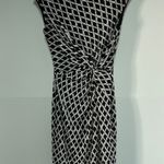 Ralph Lauren Lauren Dress 4 Black White Sleeveless Geometric Knot Sheath Modern Photo 2
