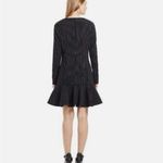 Ralph Lauren Polo  Wool Blend Pinstripe Long Sleeve Ruffle Dress in Black Size 2 Photo 1