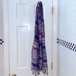 Apt. 9  pleated rayon multi colored scarf/wrap. Black, gray , plum, with fringe. Photo 8