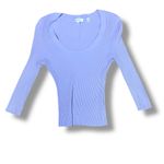 ALC Frank A.L.C. Brendan Stretchy Long Sleeve Ribbed Shirt Lilac Purple Size Small Spring Photo 2