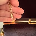 Cariedo Chic Black Velvet Clutch with Gold Tassel Chain Photo 13