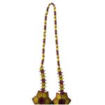 Beaded Flower Necklace Yellow Red Green Statement Handmade Jewelry Photo 1