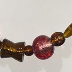 Venetian Style Italian Murano Glass Bead Necklace Brown Photo 5