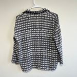 Theory Gray White Button Down Blouse Silk XS Photo 5