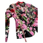 EUC Funky Floral Stretch Cotton Insight New York Jacket 14 Boho Indie Sleeze Pink Photo 9