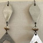 Chandra Champagne silver tone geometric statement earrings Photo 1