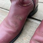 Vintage 80s Acme Boots Burgundy Roper Pull On Cowgirl Boots 7 1/2M Red Size 7.5 Photo 2