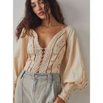 Free People NEW Free People Intimately Brown Regina Boho Long Sleeve Bodysuit, S Photo 14