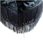 Flapper Style Bodycon Puff Dress Black Size XL Fringe Hem Stretch Sleeveless Photo 7