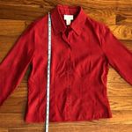 Worthington Red Faux Suede Button Down Women's Shirt Medium EUC Photo 4