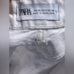 ZARA  Women’s High Rise White Distressed Denim Shorts Photo 13