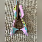 Lilly Pulitzer Vibrant Pink and Green Kitten Heel Slingback Sandals size 10 Photo 3