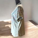 Democracy Gray V-Neck Peasant Boho Cowgirl Top Aztec Southwestern Print Sz Large Photo 1