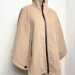 Worthington Full Zip Up Tan Oversized Cape Poncho Sweater Pockets Womens Sz L Photo 1