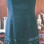 Custom Made Silk Satin Dress w/ Appliqué Accents Black Size M Photo 0