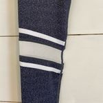 Zyia  Light N Tight Blue Melange White Mesh Stripe Leggings. Size Small. Photo 5