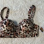 Time And Tru  Cheetah Animal Print Molded Cup Bikini Swim Top Photo 2