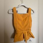 White House | Black Market White‎ House Black Market Goldenrod Tie-Waist Vest Sz 2 Denim Belted Peplum Photo 6