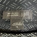 J.Jill Wearever XL Tiered Shift Midi Dress Black Geometric Casual Summer Stretch Photo 5