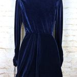 Urban Outfitters Womens Sz S Brooklyn Blue Velvet Faux Wrap Romper Playsuit Photo 8
