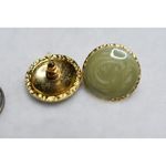 Source Unknown Vintage 1960's Lt Green Swirl Enamel Inlay Gold Tone Post Earrings Photo 1