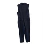 Trina Turk  Navy Sleeveless Zip Front Jumpsuit 12 NWT Notched Collar Ponte Knit Photo 3
