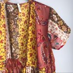 NEW Boho Floral Patchwork Tie Kimono Duster Yellow Photo 4