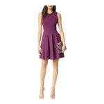 Rebecca Taylor Size 6 A-Line Sleeveless Suiting Circle Dress Sugar beet purple Photo 1
