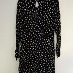 H&M  Navy Blue Yellow White Long Sleeve Floral Dress Size 12 Photo 6
