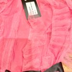 Michella vintage 1990s Barbiecore off the shoulder tulle pink/black bow dress M Pink Size M Photo 18