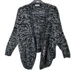 Knot Sisters Black White Heather Long Sleeve Chunky Knit Open Cardigan Sweater S Photo 0