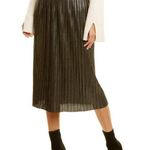 St. John 💕💕 Pleated Foil Skirt Elasticized Waist ~ Black & Gold XL NWOT Photo 0