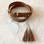Adrienne Vittadini Tan Brown Gold Tassel Belt Size S/M Small Medium Photo 1